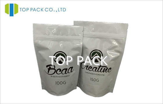 مسحوق البروتين AL / PE التعبئة العضوية ، الوقوف الحقيبة مع سحاب 100g / 150g