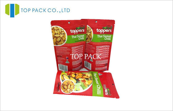 أحمر PET / VMPET / PE زيبر الوقوف الحقيبة الغذائية ، مسحوق القهوة احباط التغليف 300G