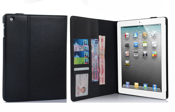 نمط محفظة IPAD2 / ipad3 ل/ ipad4 حالة اللوحي جلدية مع 7 بطاقات / فتحات المال