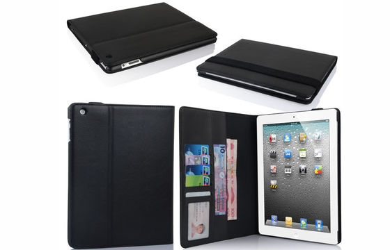 نمط محفظة IPAD2 / ipad3 ل/ ipad4 حالة اللوحي جلدية مع 7 بطاقات / فتحات المال