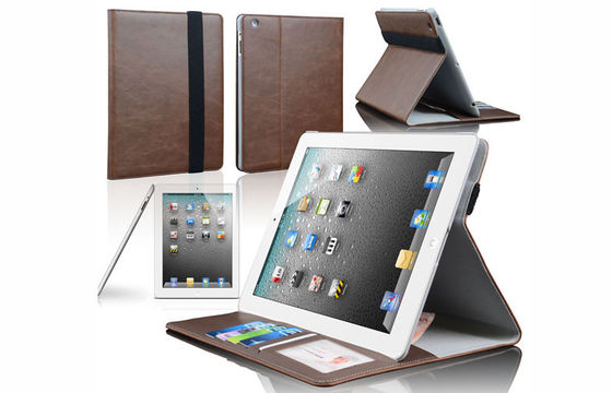نمط محفظة IPAD2 / ipad3 ل/ ipad4 حالة اللوحي جلدية مع 7 بطاقات / فتحات المال