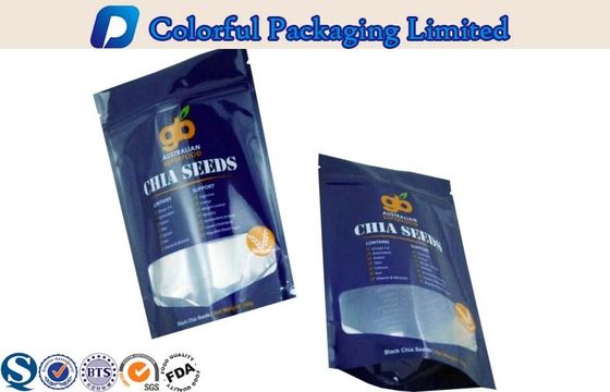 الألومنيوم احباط Linded الأغلاق الوقوف الحقيبة الغذاء الصف مع سحاب الأعلى / نافذة