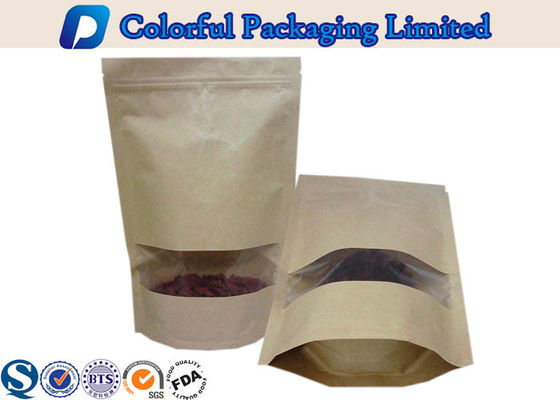 100G، 250G، 500G، و1KG ورق الكرافت الوقوف الحقيبة مع ويندوز المستطيل
