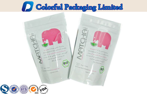 100G الأغذية العضوية الطباعة المصقول الوقوف الحقائب احباط مع زيبلوك]، OEM / ODM