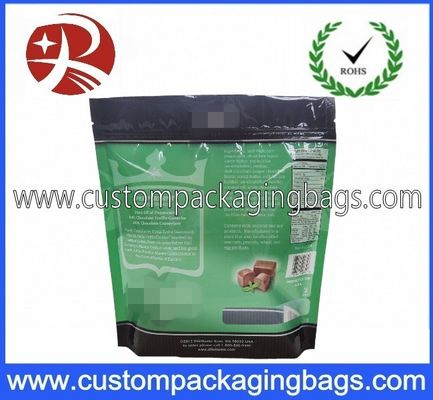 PE / PET / VMPET البلاستيك الوقوف الحقائب المخصصة مع أسفل مسطح للحلوى
