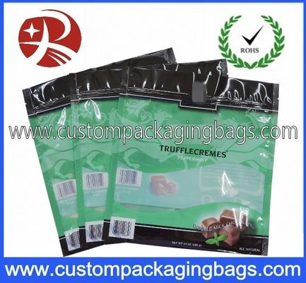PE / PET / VMPET البلاستيك الوقوف الحقائب المخصصة مع أسفل مسطح للحلوى