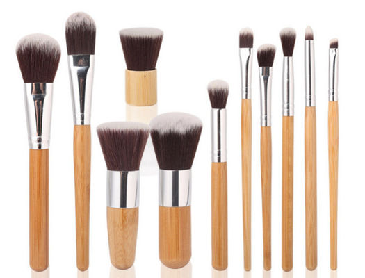 المهنية 11PCS فرش ماكياج كيت الخشب مع الحقيبة حقيبة